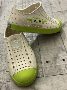 Native x Disney Slip-on Water Friendly Shoes Star Wars Baby Yoda Grogu Kids 12 - Picture 1 of 5