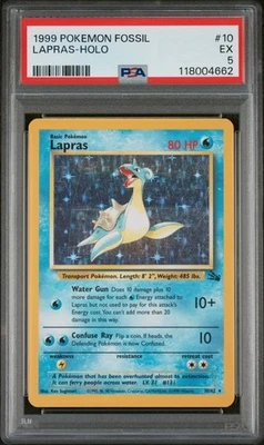 1999 Pokemon Fossil 10 Lapras-Holo PSA 5 - Image 1 of 2