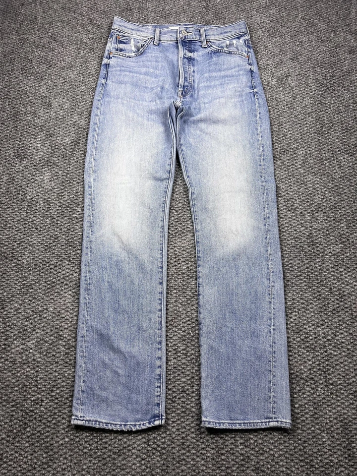 Mother Jeans Womens 27 Light Wash High Waisted Hiker Hover Distressed USA - Image 1 of 4