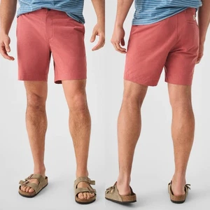 NEU Faherty Herren All Day 7” Shorts (Größe 34) rot - Bild 1 von 4