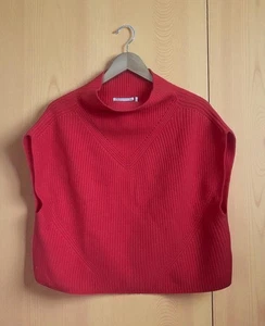 ANTHROPOLOGIE The Enza 100 % Kaschmir Poncho Pullover Weste Größe Small korallenrot - Bild 1 von 13
