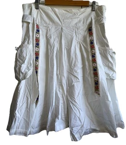 Fat face size 12 100% cotton beautiful flared skirt Lined pockets floral belt - Picture 1 of 12