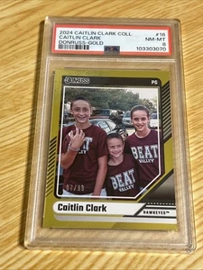 23-24 Panini Caitlin Clark Collection Donruss #16 Gold Foil Parallel /99 PSA 8 - Picture 1 of 2