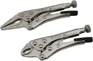 GRIP 2 pc Mini Locking Pliers - Heat Treated Steel - Nickel Plated - - Picture 1 of 3