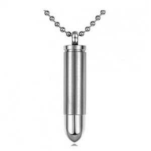 Bullet 357 Magnum Silver Keepsake Pendant/Necklace Funeral Cremation Urn - Picture 1 of 3
