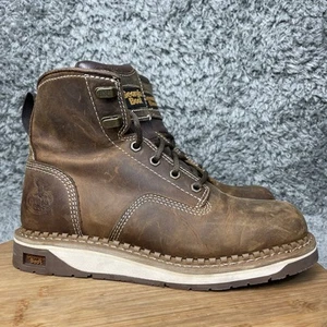 Georgia Boot AMP LT Wedge Womens Work Boot Size 7.5 M Leather Brown Comfort - Picture 1 of 9