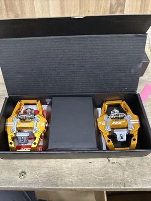 Pedales HT Components T2 - Doble cara sin clip con plataforma, aluminio, NARANJA Foto 1 de 4