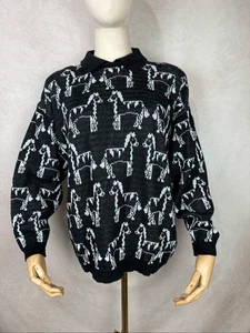 Suéter Caballo Vintage Años 80 Ecuestre Talla Mediana - Imagen 1 de 6