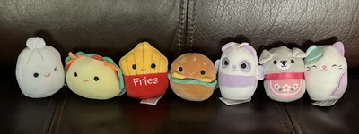 Lot of 7 Squishmallow Squishville Mini Stuffed Animal 2" Foods Pandacorn Cat VG+ - Image 1 of 4