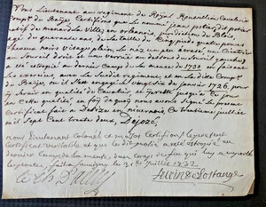 1732  chevalier d'Aelly  colonel du royal roussillon   EXPLOSION D'UN FUSIL - Foto 1 di 2