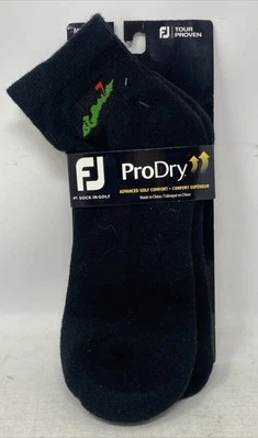 Calcetines tobilleros de golf Footjoy para hombre 7-12 negros ProDry Fishers Island Foto 1 de 3