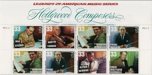 US Scott #3344a Plt. Blk of 8, "Hollywood Composers", with top tab, 2 plt.#, MNH - Picture 1 of 1