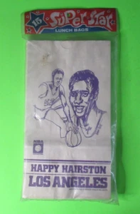 SEALED 15 VINTAGE 1972 HAPPY HAIRSTON LOS ANGELES LAKERS SUPER STAR LUNCH BAG - Picture 1 of 3