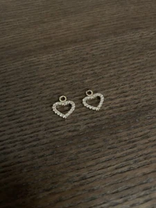 Pandora Compose Earring Charms Hearts 14k Yellow Gold Diamonds 250433D - Picture 1 of 2