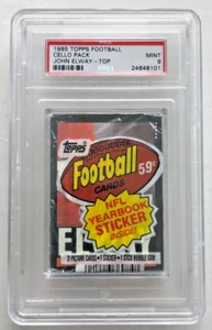 1985 Topps Football Cello Pack John Elway PSA 9 Mint - Picture 1 of 3