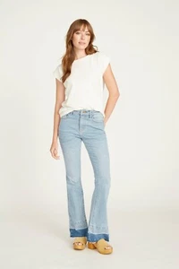 NWT Driftwood Women's Jeans Size 29 Wyatt Released Hem Flare Undone High Rise - Picture 1 of 10