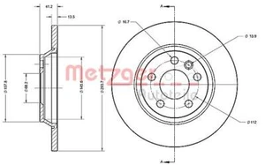 2 Stück Metzger Bremsscheibe Scheibenbremse 6110275 für VW und FORD - Bild 1 von 1