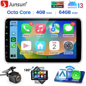 4+64GB Android 13 Carplay Autoradio GPS Navi 1 DIN 360° Drehbar Bildschirm +KAM - Bild 1 von 17