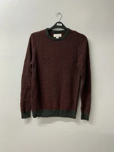 F&F Herren Pullover Größe S Sweater Pulli Oberteil Grau Dunkelrot Wolle Acryl - Bild 1 von 4