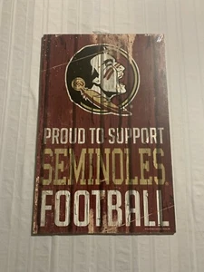 Florida State Seminoles FSU NCAA 17" x 11" Wood Decorative Indoor Sign Wincraft - Picture 1 of 2