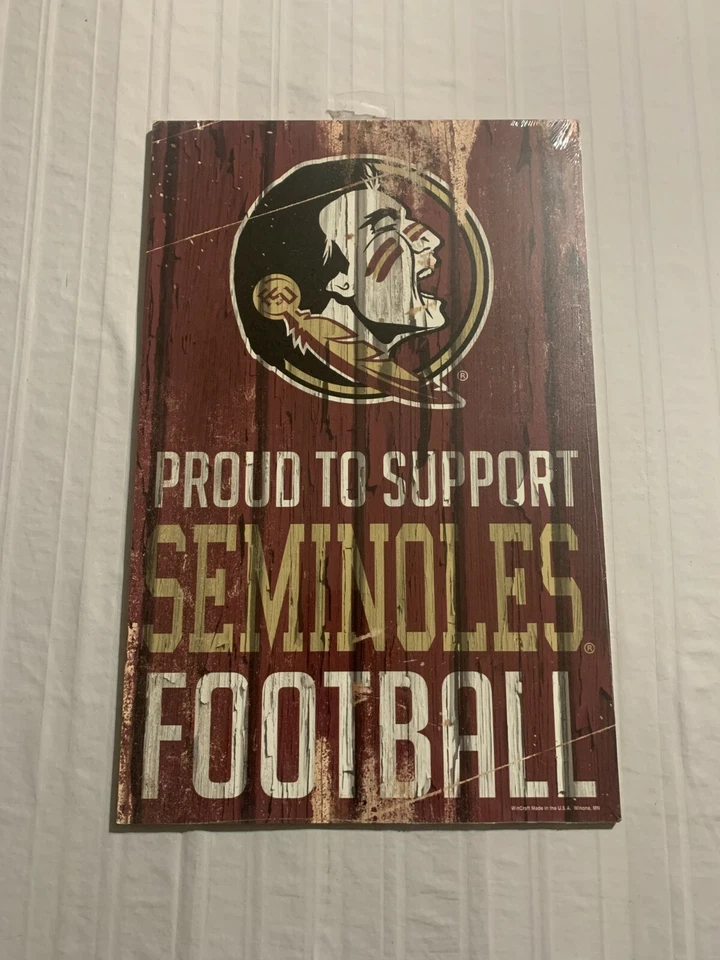 Florida State Seminoles FSU NCAA 17" x 11" Wood Decorative Indoor Sign Wincraft - Image 1 of 2