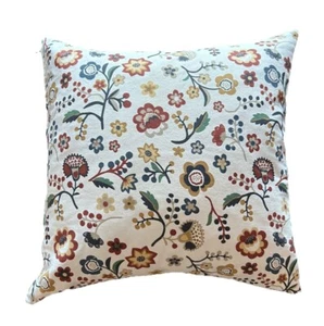 IKEA Brunort Floral Scandinavian Pillow Cover 20x20 100% Cotton W/ DOWN INSERT! - Picture 1 of 3