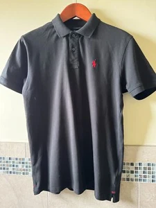 Polo Ralph Lauren Black Shirt Slim Fit XL Big Pony Logo Vintage - Picture 1 of 6