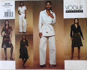 Vogue 2635 Misses Jacket Belt Dress Shirt Skirt Pants Sewing Pattern Sz 6-8-10 - Picture 1 of 1