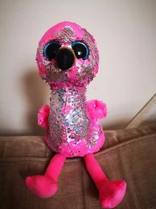 TY FLIPPABLES. PINKY THE FLAMINGO. SEQUINNED. 14".VGC - Picture 1 of 4
