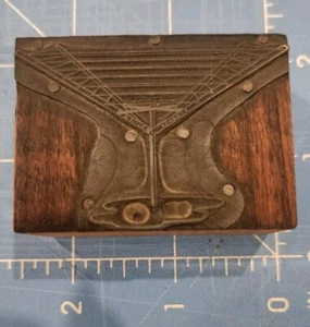 Vintage Letterpress Block Wooden Butts MFG Co. Handy Cut Pico CA Printing - Picture 1 of 2