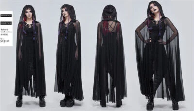 Diablo Moda Gótico Punk Sexy Perspectiva Capa Damas Palacio Encaje Rock Capa Foto 1 de 4