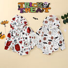Halloween Baby Girls Jumpsuit Flower/Heart Printed Long Sleeves Hooded Romper