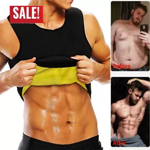 Men's Waist Trainer Vest Sauna Sweat Body Shaper Slimming Trimmer Gym Underwear - Picture 1 of 13