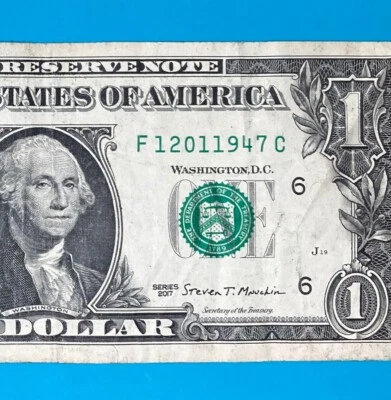 December 1, 1947 / 12 January (F 12011947 C) BIRTHDAY $1 One Dollar Bill - Image 1 of 4
