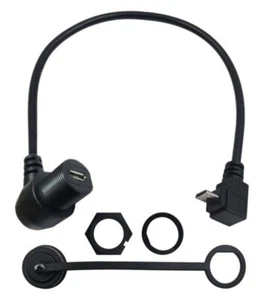 Micro USB 5Pin Flush Panel Mount Extension Cable | Up Angle Male to Female - Picture 1 of 4
