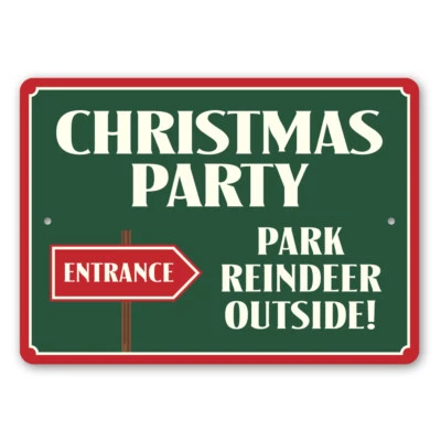 Letrero metálico de estacionamiento de renos para fiesta de Navidad Foto 1 de 4