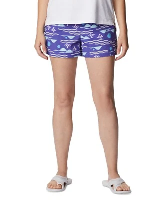 Pantalones cortos Columbia para mujer Sandy River Ii estampados tiro medio, púrpura loto, XL Foto 1 de 4