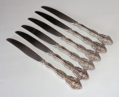 Oneida Sterling Silver MICHELANGELO 6 Dinner Knives Light Use - Image 1 of 4