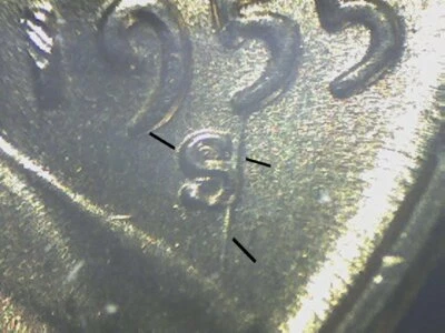 1955-S LINCOLN CENT S OVER S RPM #10 WITH DIE BREAK   GEM BU   TT4 - Image 1 of 4