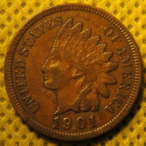 Indian Head Cent von 1901 mit voller FREIHEIT und Diamanten! - Bild 1 von 6