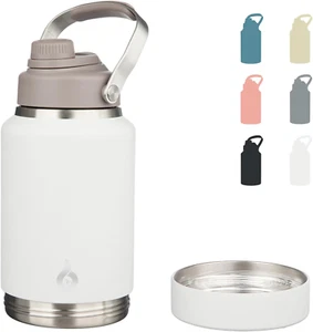 64Oz Insulated Water Bottles, Dishwasher Safe Half Gallon Water Bottle with Meta - Picture 1 of 12