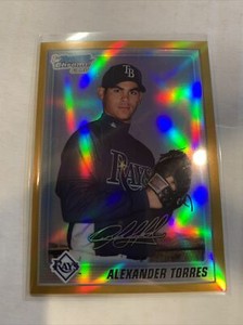 ALEXANDER TORRES 2010 BOWMAN CHROME GOLD REFRACTOR #/50 TAMPA BAY RAYS 