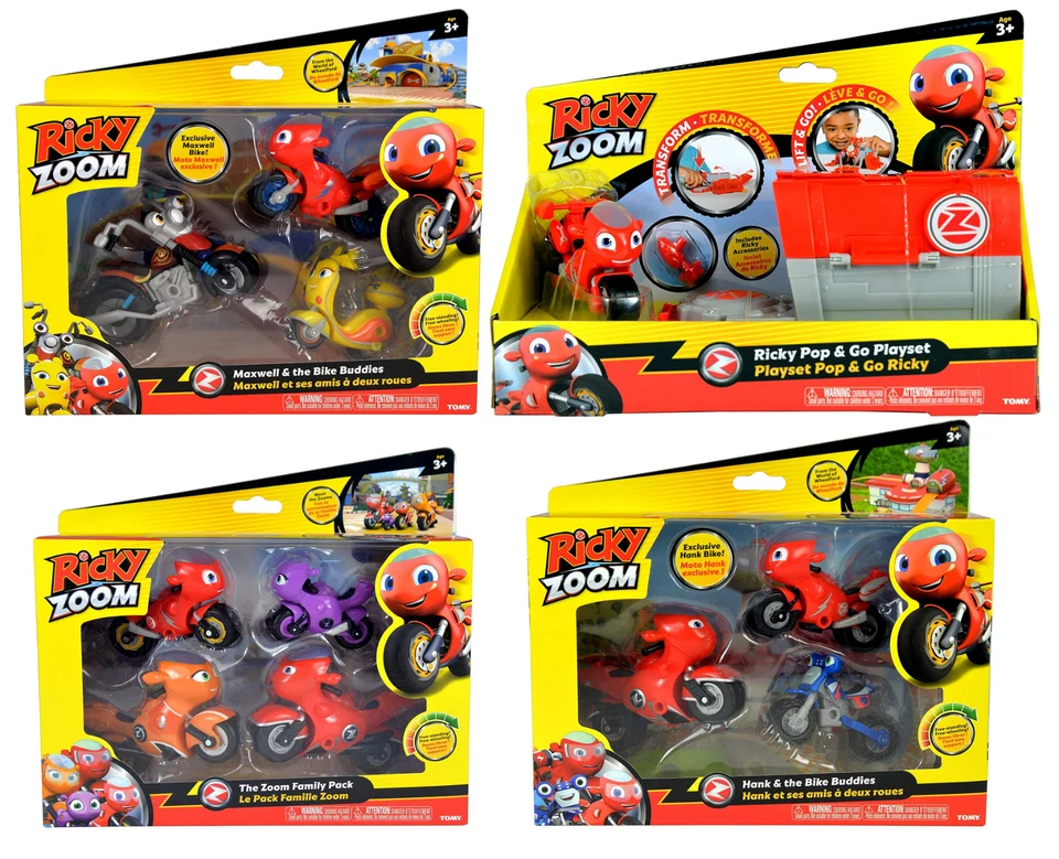 NEW OFFICIAL RICKY ZOOM BIKE BUDDIES PLAYSET MOTORBIKE CHILDRENS TOYS