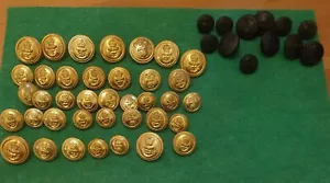 Job Lot Gilt Brass Royal Navy Officers Buttons Qc 1950/60s Tunic Jacket - Picture 1 of 6