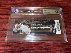 John Smoltz Signed 3,000 K Ticket Stub 4/22/08 Atlanta Braves HOF Beckett - Picture 1 of 1