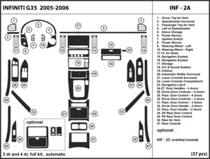 Interior Carbon Fiber Dash Trim Kit for Infiniti G35 05-06 w/ automatic shifter - Picture 1 of 1