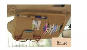 CD / DVD sun visor holder car motor vehicle CD holder storage bag in beige - Picture 1 of 2