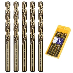 5PCS 3/8" Cobalt Drill Bit Set M35 HSS Jobber Length Twist Drill Bits HSS - Picture 1 of 4