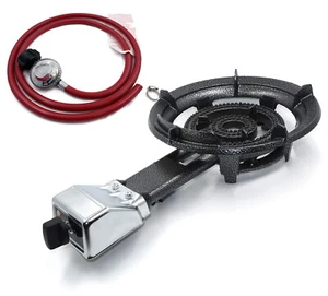 Stufa bruciatore a propano da campeggio bruciatore in ghisa resistente stufa a gas portatile 32.000 BTU - Foto 1 di 9