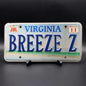 2011 Virginia BREEZE Z Personalized License Plate Expired Car Tag Mountain Scene - Picture 1 of 4